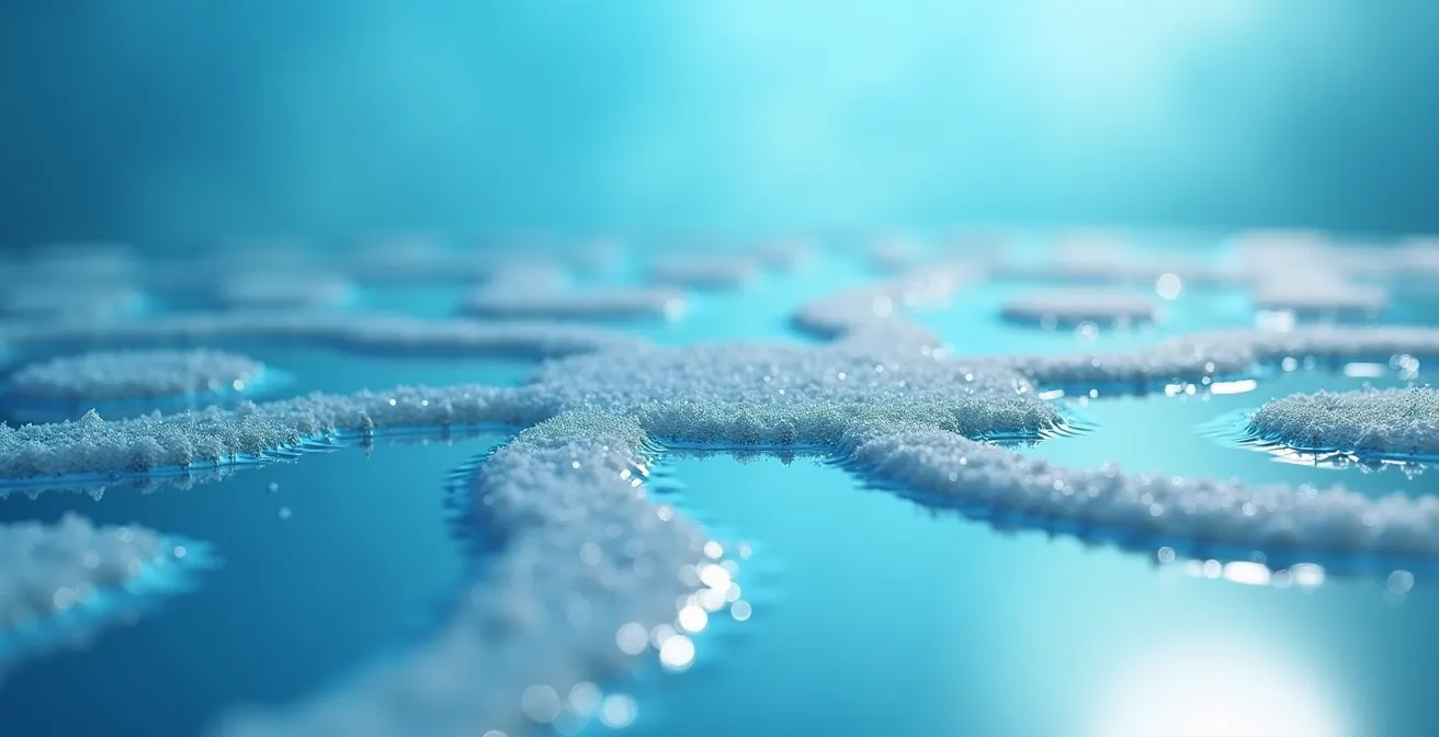 Macro shot of breathing technique visualization through abstract air patterns