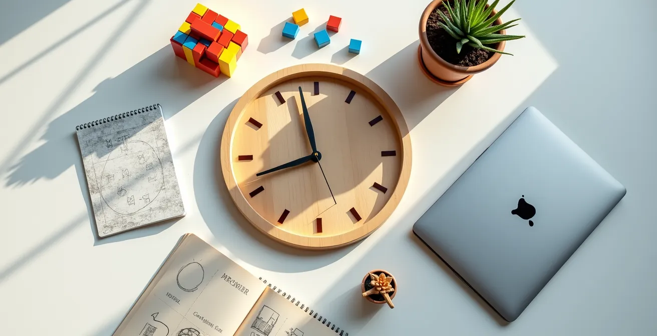 Visual representation of a child's natural energy peaks throughout the day with activity blocks