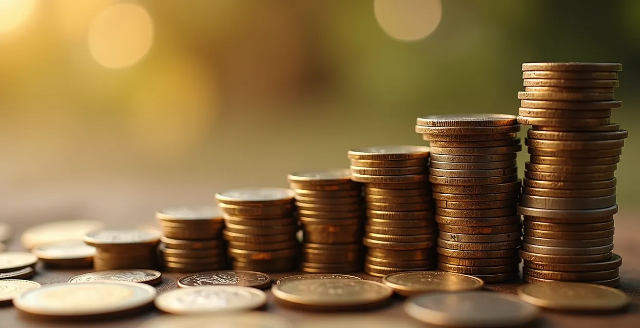 Visual representation of dividend reinvestment compounding over time