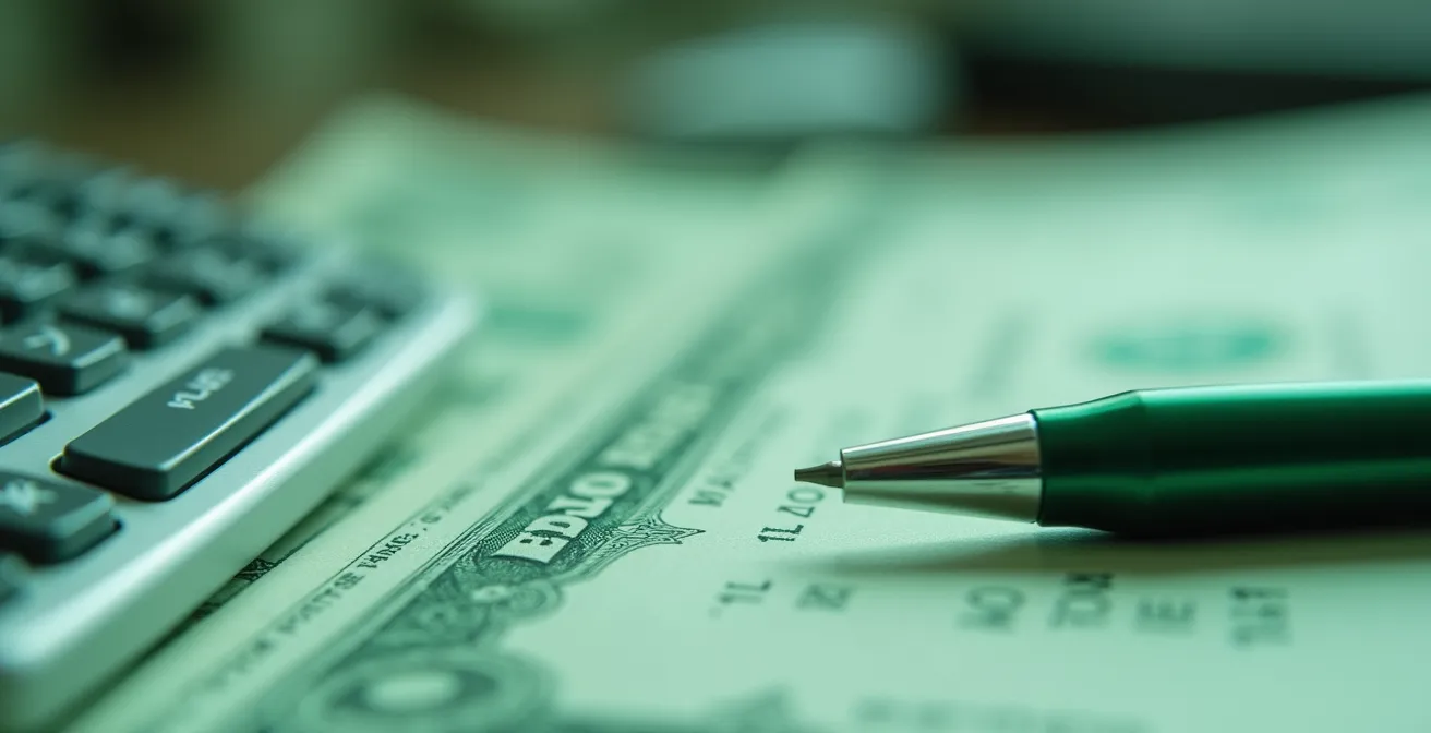 Detailed macro view of green bond certificates and financial analysis tools