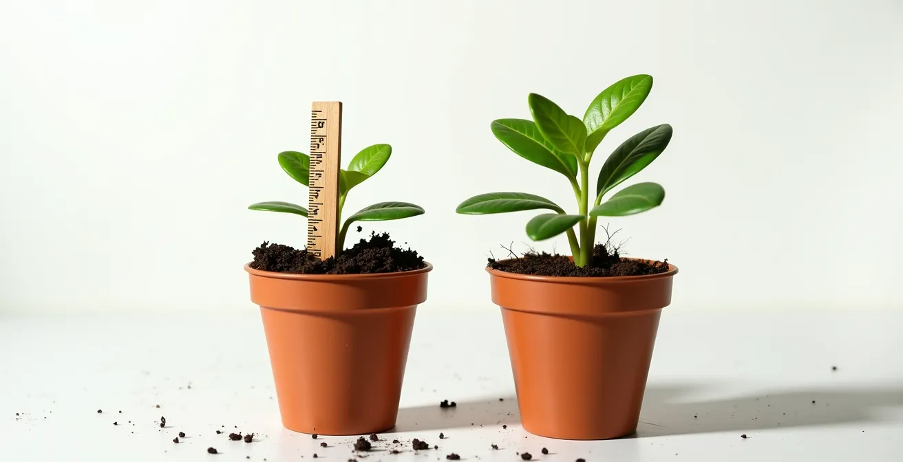 Split composition showing concrete data metrics versus abstract greenwashing language