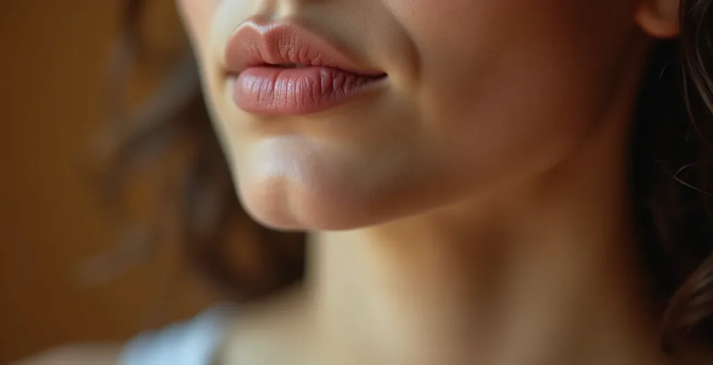 Extreme close-up of calm breathing during meditation practice